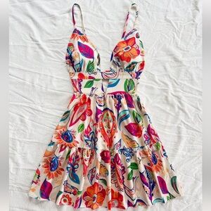 NWOT. SHEIN Multicolor Floral Backless Dress